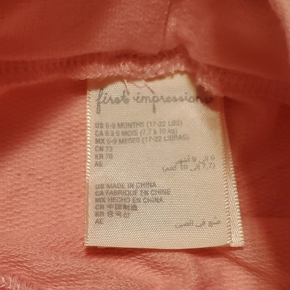 4/$25 SALE 🛍️ First Impressions Baby Girl Heart Yoga Pants 6-9M - Picture 5 of 5